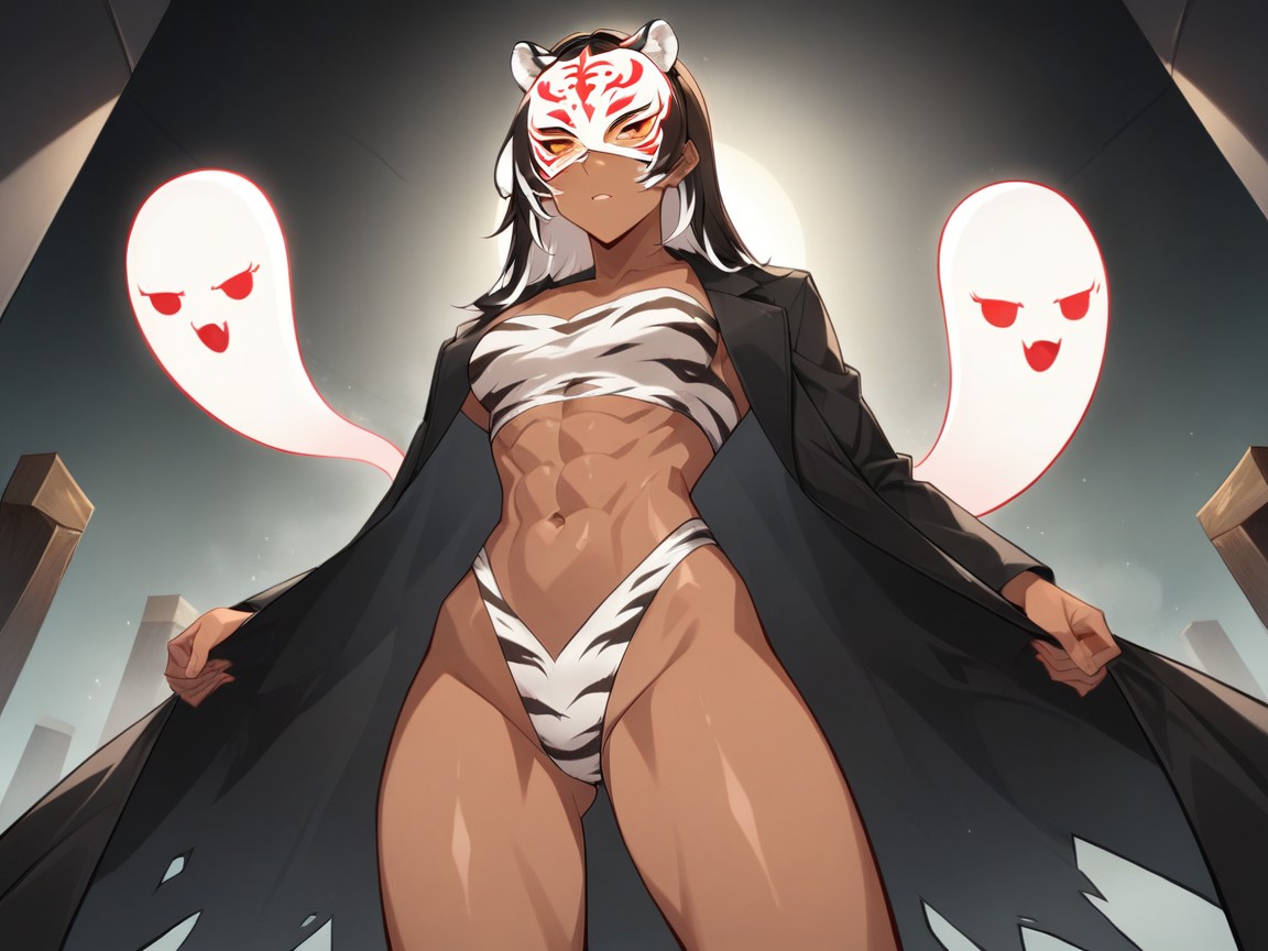 Spooky Setting, Squared Chest Width, Squared Firm Breasts Hentai AI Porn