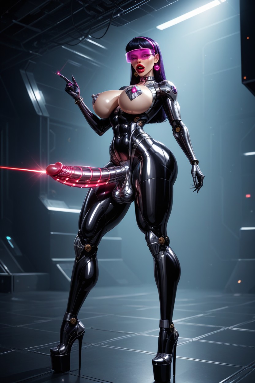 Clear Visor, Extended Long Eyelashes, Sharp Long Fingernails AI Porn