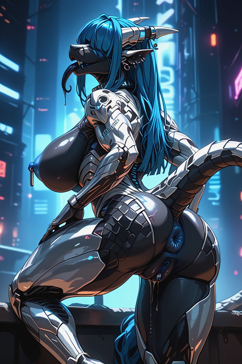 Very Long Tongue, 18+, Big Wide Hips ファーリーAIポルノ