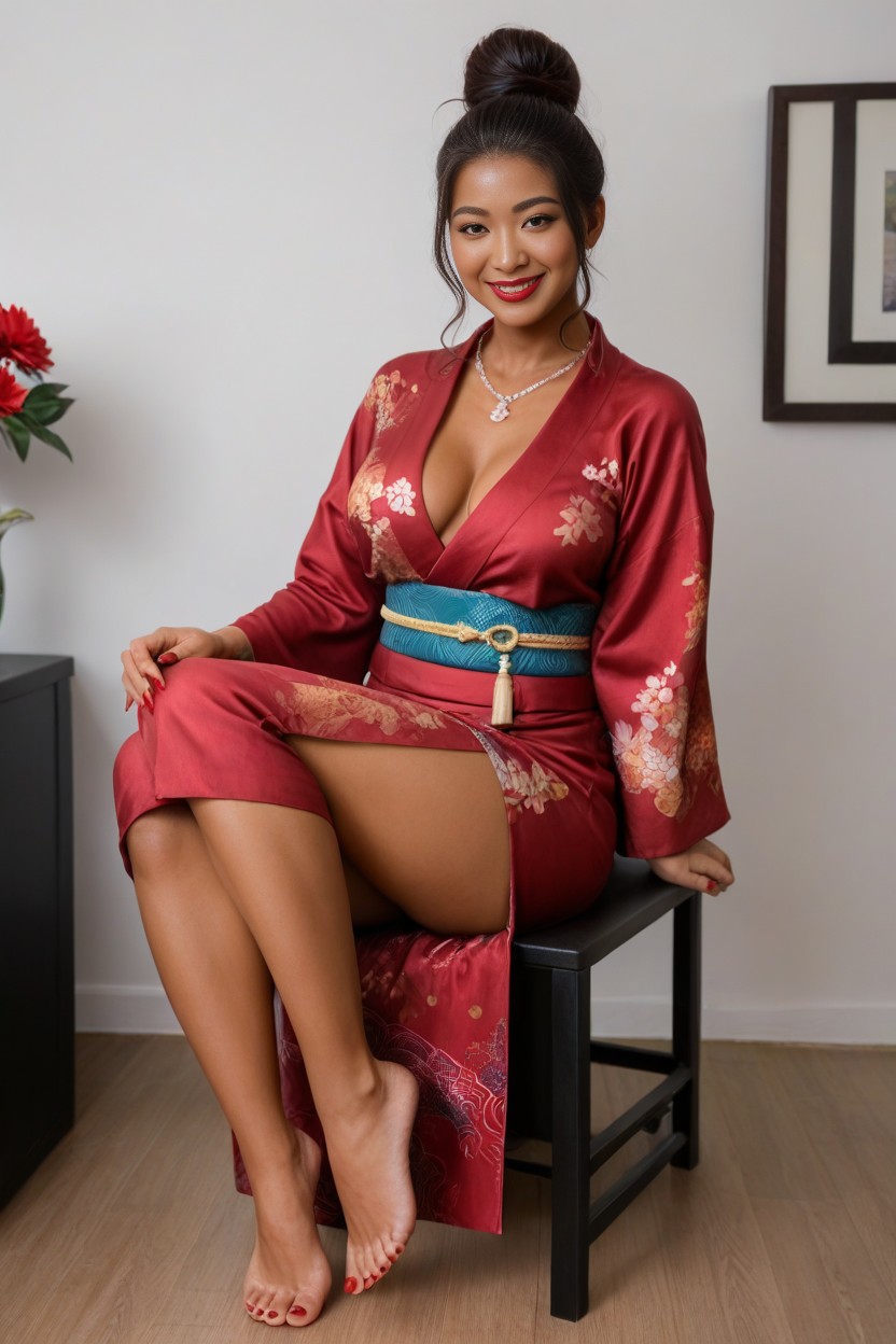 Kimono, Large Ass, Hair Bun AI Porn