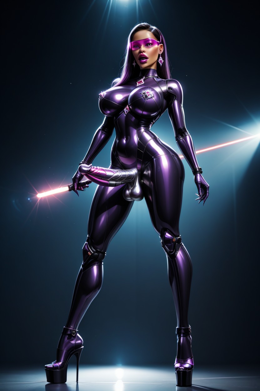 18+, Clear Visor, Laser Rays Out Of Nipples 라틴 AI 야짤