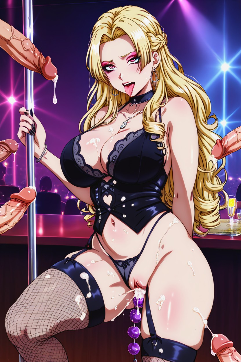 Dildo Ride, Messy Hair, Hyper Slutty AI Porn