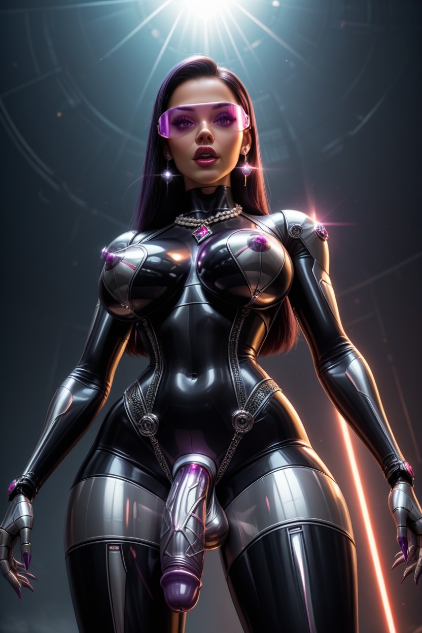 Bimbo, Metallic Nipples Shooting Laser Rays, Clear Visor Porno latina IA