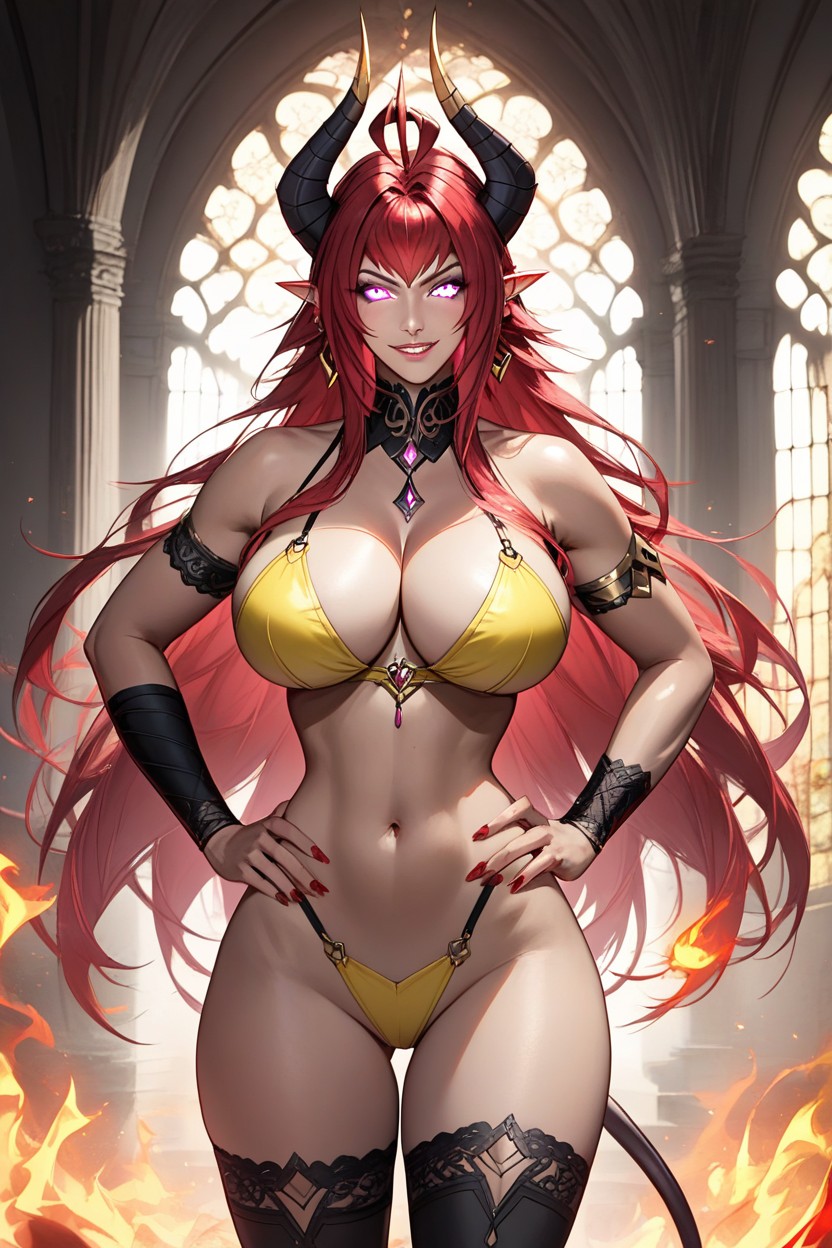 Gargantilla, Sonrisa Diabólica, Culo Grande Hentai IA