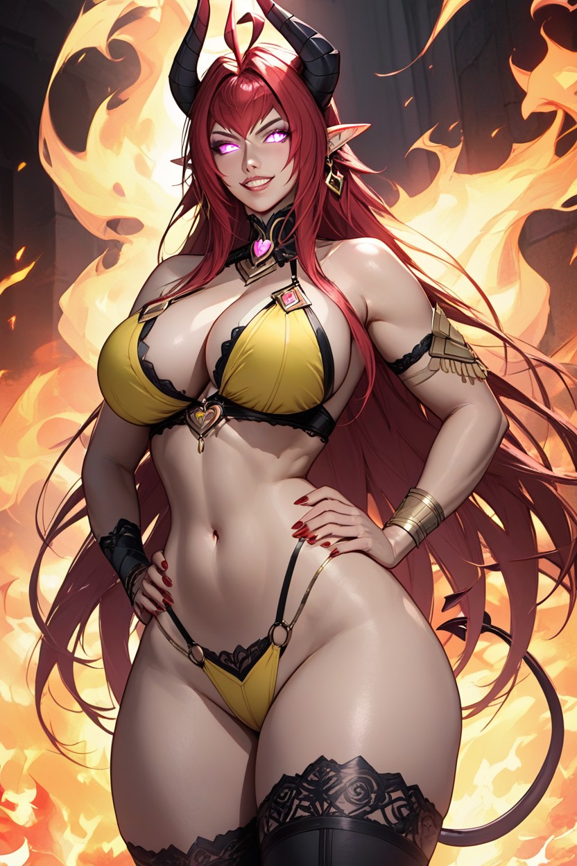 Pechos Grandes, Red Nails, Tanga Hentai IA