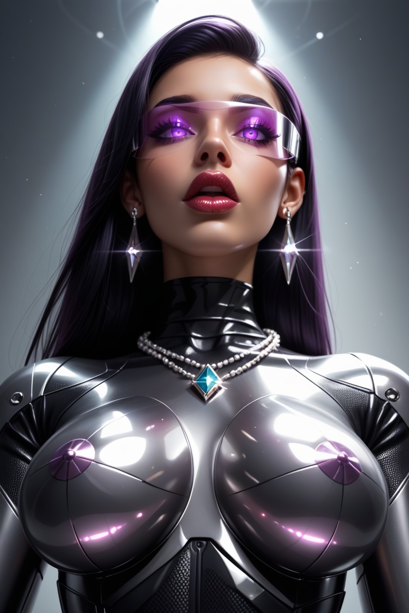 18+, Nipples Shooting Lasers, Metallic Nipples Shooting Laser Rays Porno IA Latina