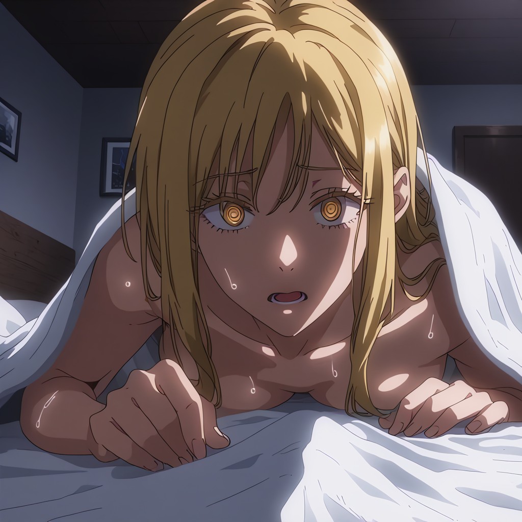 Dark, Bedroom, Hazel Eyes Hentai IA