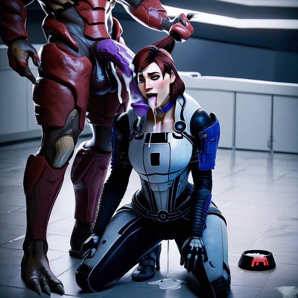 Mass Effect D Art Style, Krogan Cock, Ripped Clothes Hentai AI Porn