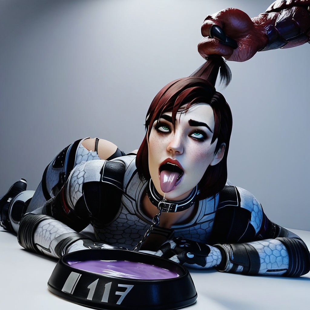 Black Armor And Wetsuit, Spiky And Lumpy Monster Penis, Head On Floor Hentai AI Porn