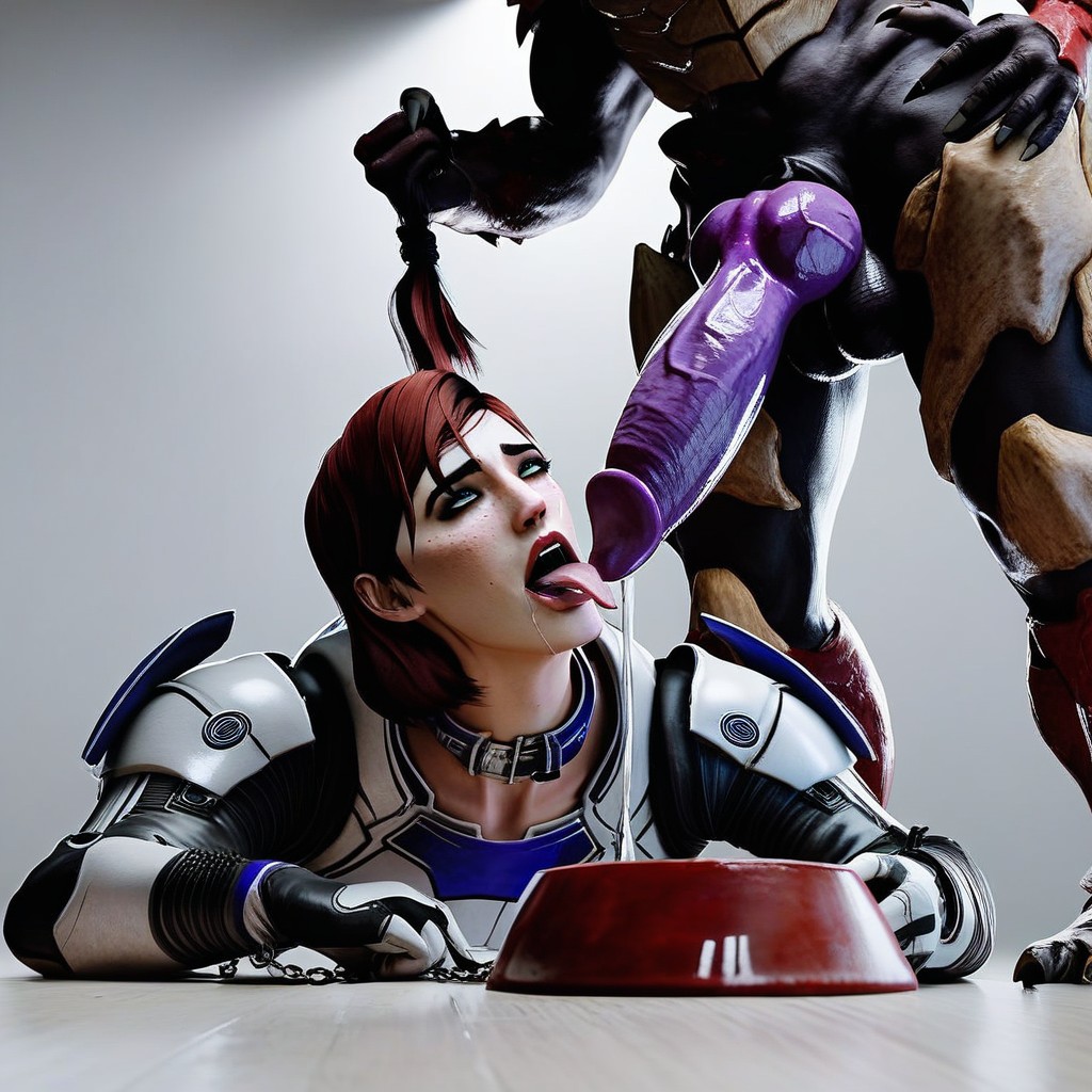 White Armor, Crawling Away, Sci-fi Prison Hentai AI Porn