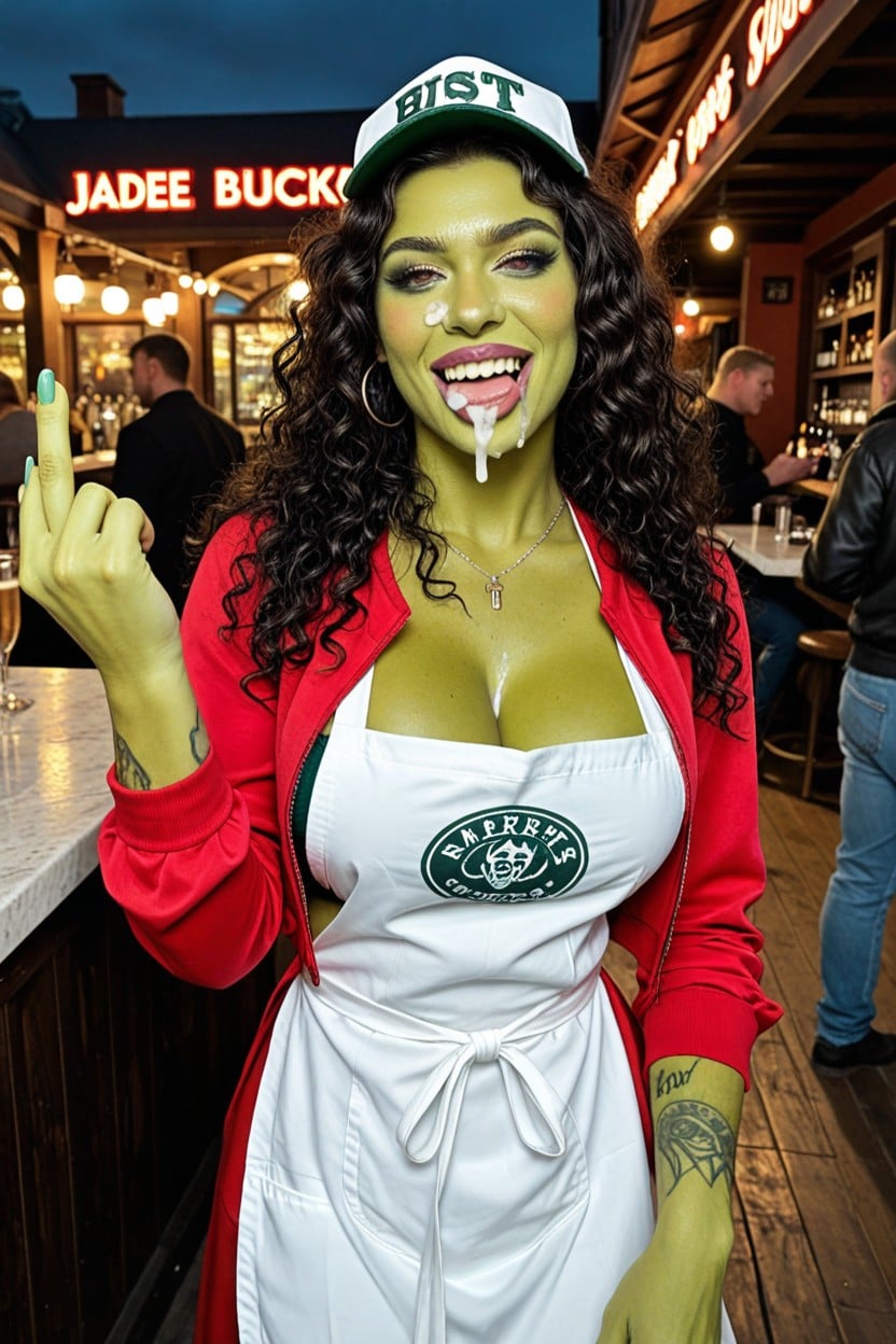 Smeared Makeup, She Sweet Hulk Alone, Large Breast AI Porn