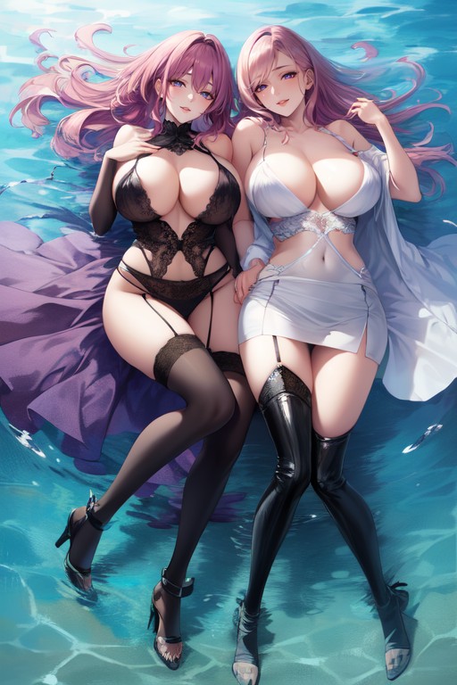 Women, Sunny Southern Sea, Laying Hentai AI Porn