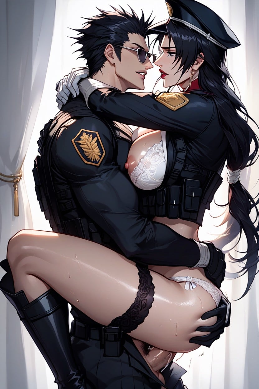 Looks Neat, Black Military Beret, Sexo En Brazos Hentai IA