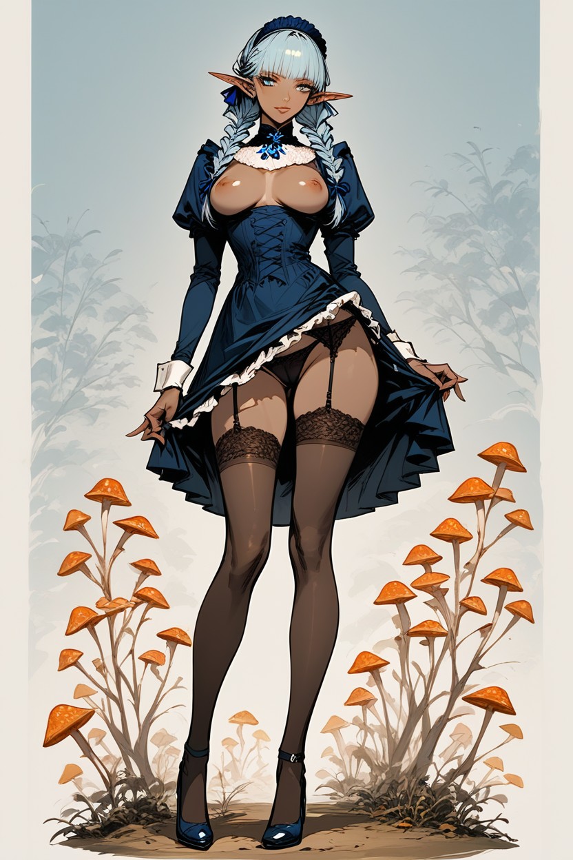Twin Braids, Blunt Bangs, Break In The Forest Hentai AI Porn