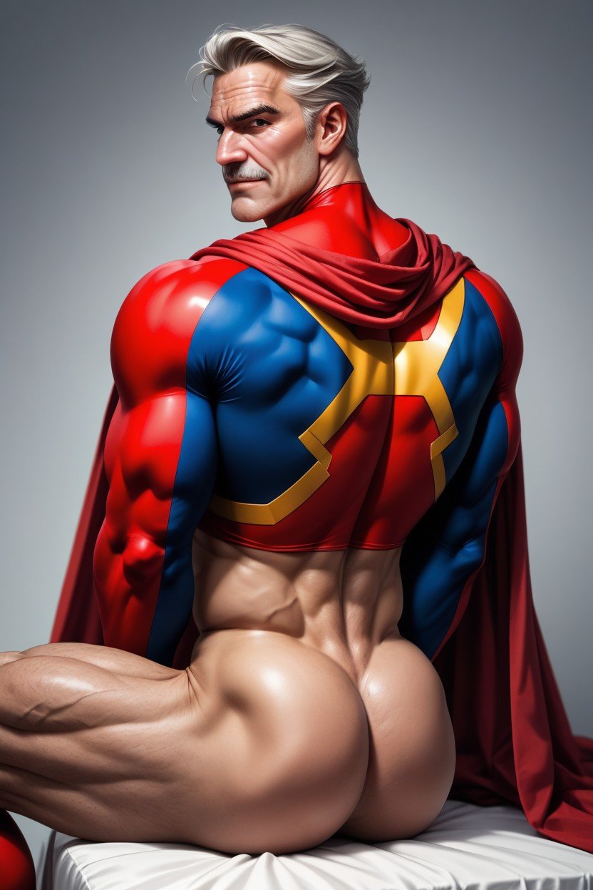 Male Superhero Omni-man In Red And White Armor, 30+, Muscular Ass AI Gay Porn