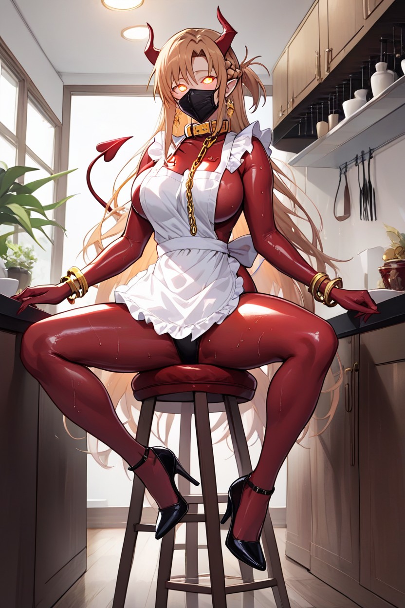 Showing Body Curves, Loose Apron, Looking At The Viewer Hentai AI Porn