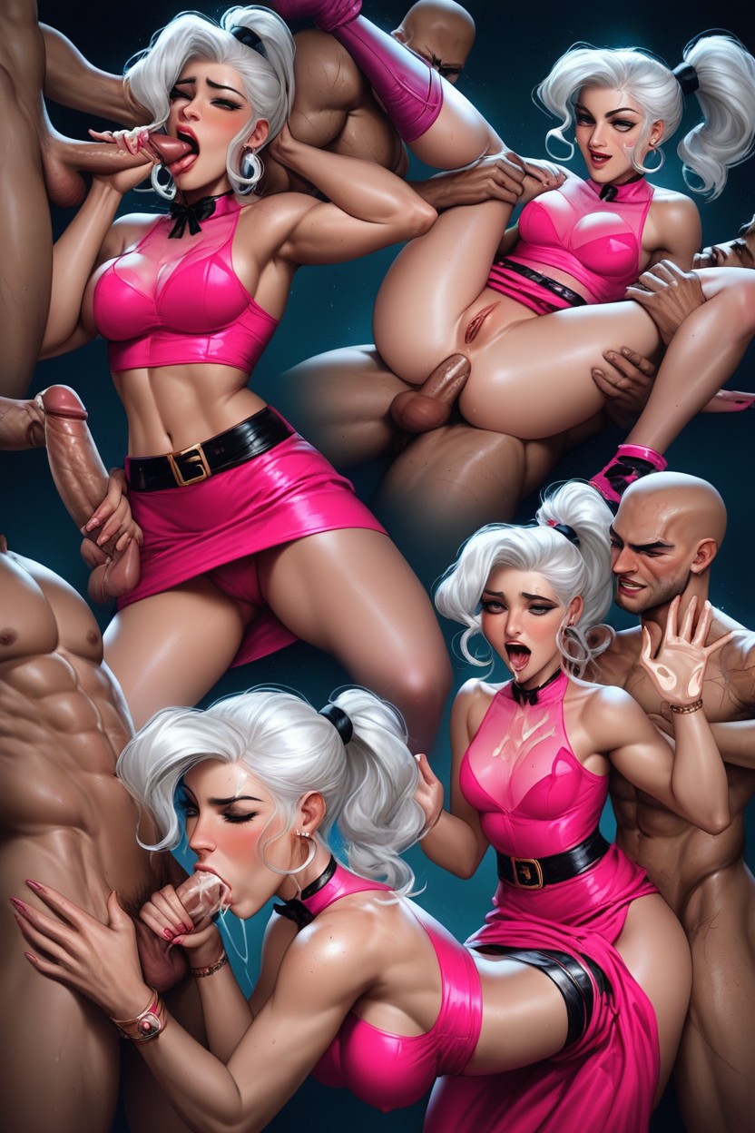 Double Handjob, Nipple Sucking, Oval Face AI Porn