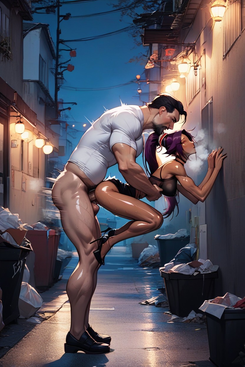 Man Extremely Taller Than Rapunzel, Bending Over, Open Eyes Hentai AI Porn