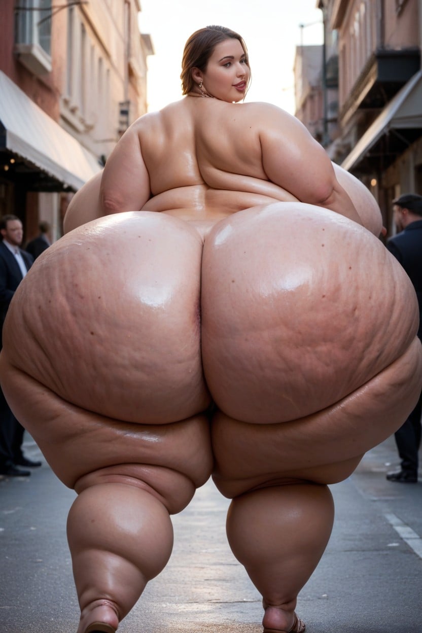 Hyper Massive Clit, Stomach Bulge, Morbidly Obese Lower Body BBW AI Porn