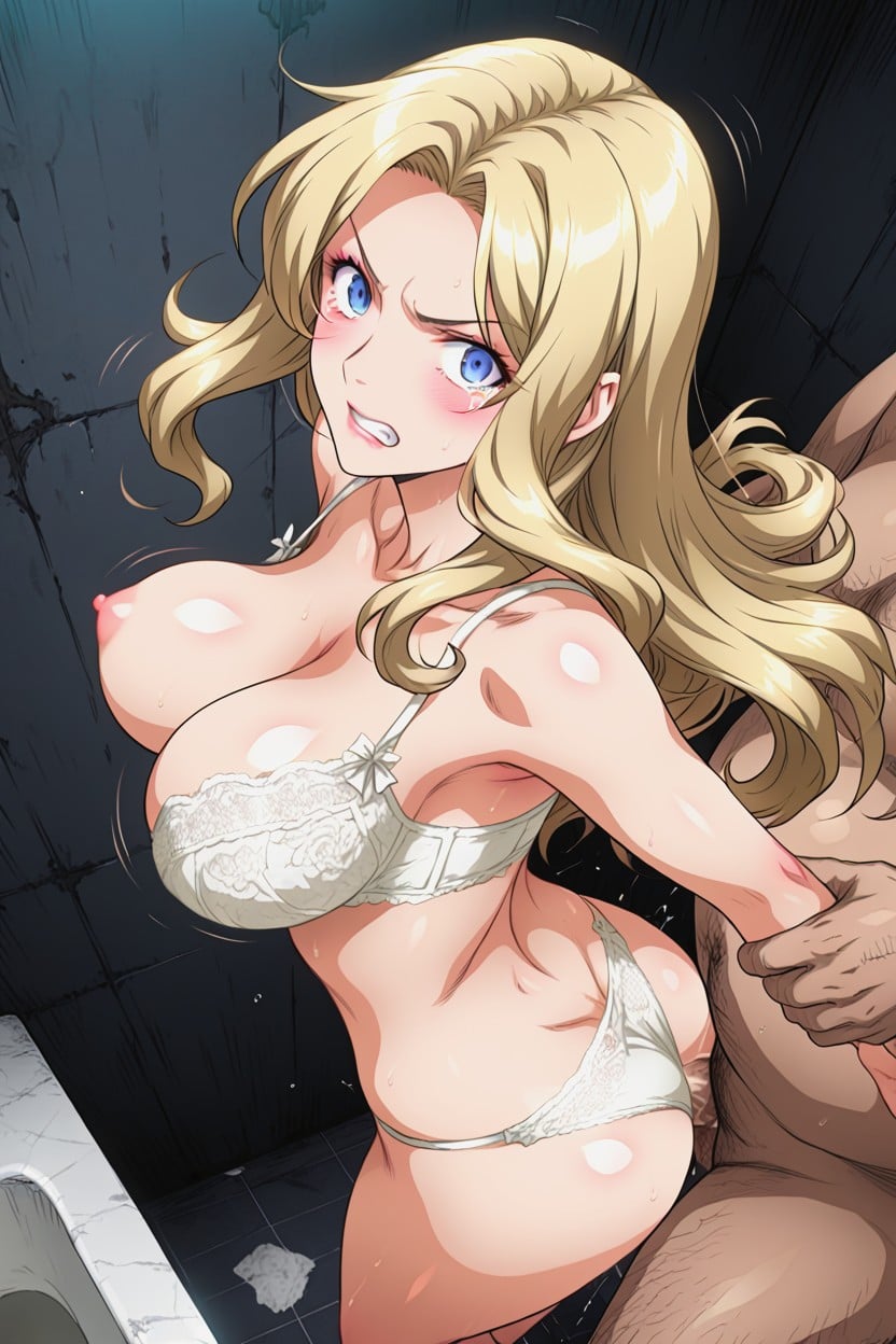 Medium Breast, White Lace Thong, Sexy Hentai AI Porn