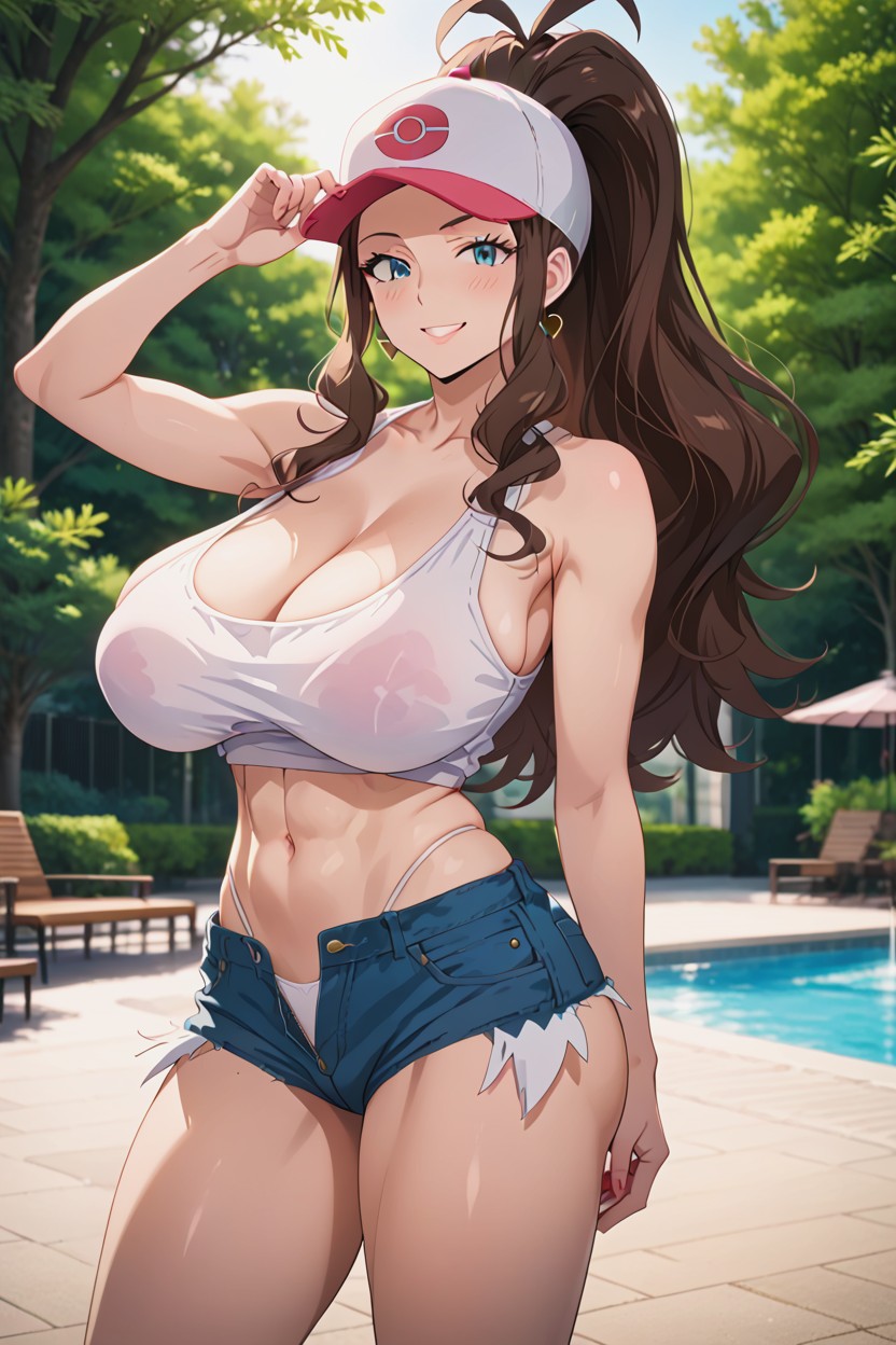 Beautiful Face, Thighs, Smug Expression AI Porn