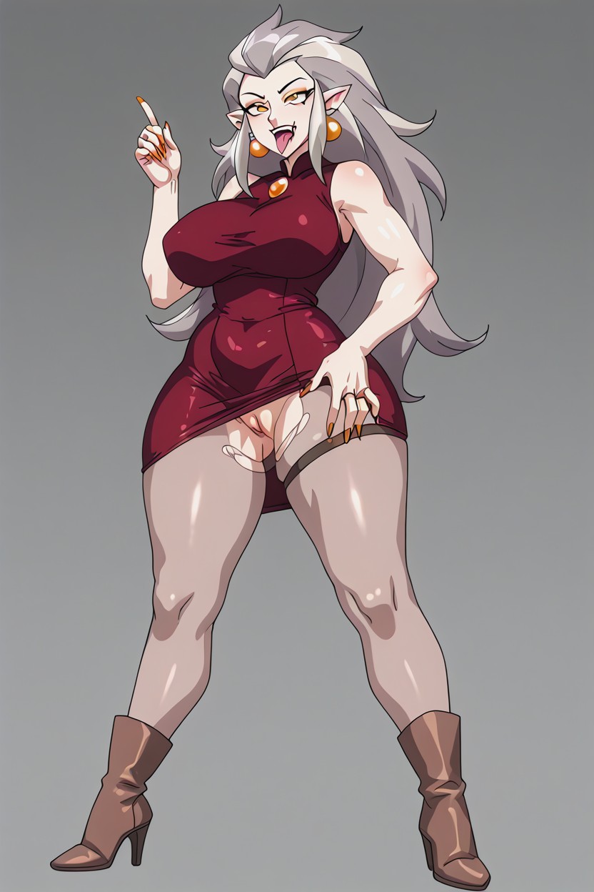 Golden Fang, Oval Shaped Amber Gem On Sternum, Ahegao AI Porn