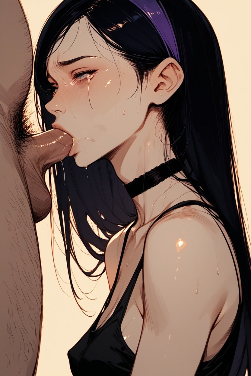Sweating Face, Side Perspective, Pear Body Hentai AI Porn
