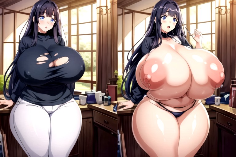 Cleavage, Most Hyper Ultra Mega Busty Woman Ever To Be Seen, The Most Mega Ultra Hyper Enlarging Fat Breasts Expansion Hentai AI Porn