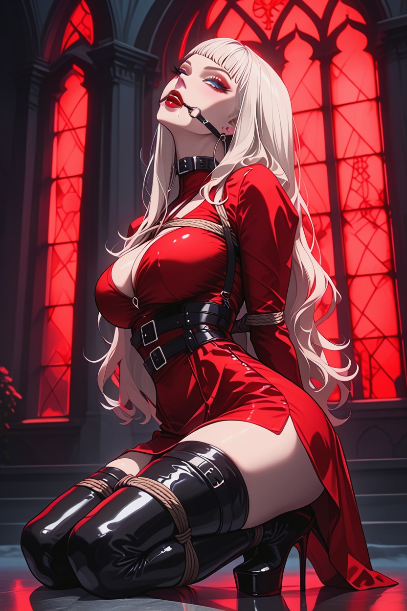 Side View, Ahegao Expression, Hands Behind Hentai AI Porn