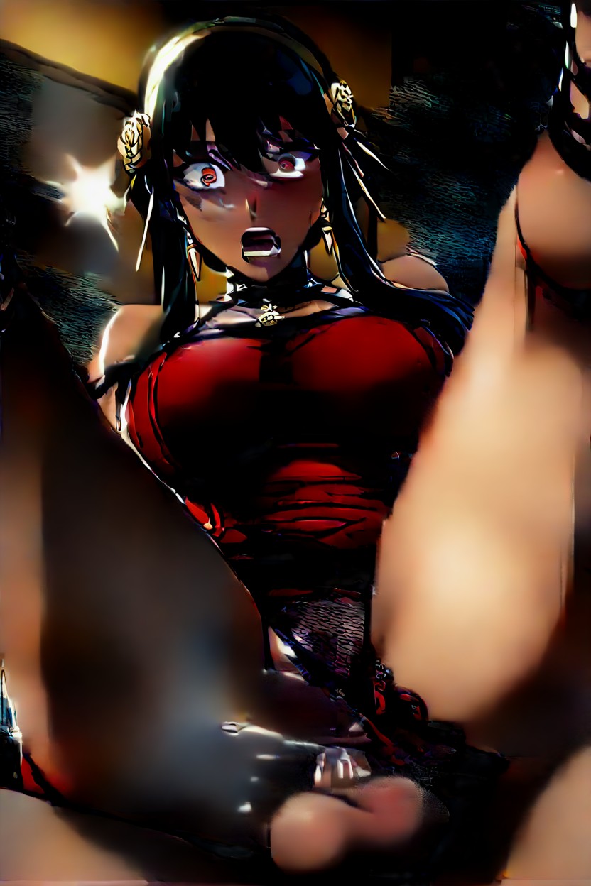Red Dress, Extra Thick Cock, Deep Anal Penetration AI Porn