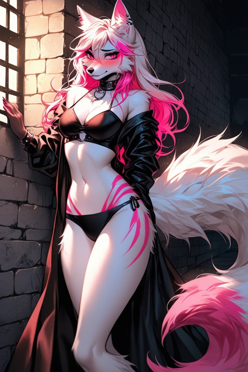 Emo Fox, Pink Eyes, 부끄러움 퍼리 AI 포르노