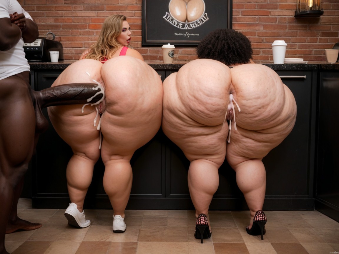 African Muscle Man Fucking, Massive Cellulite Ass, Cock Cumming Deep In Throat BBW AI Porn