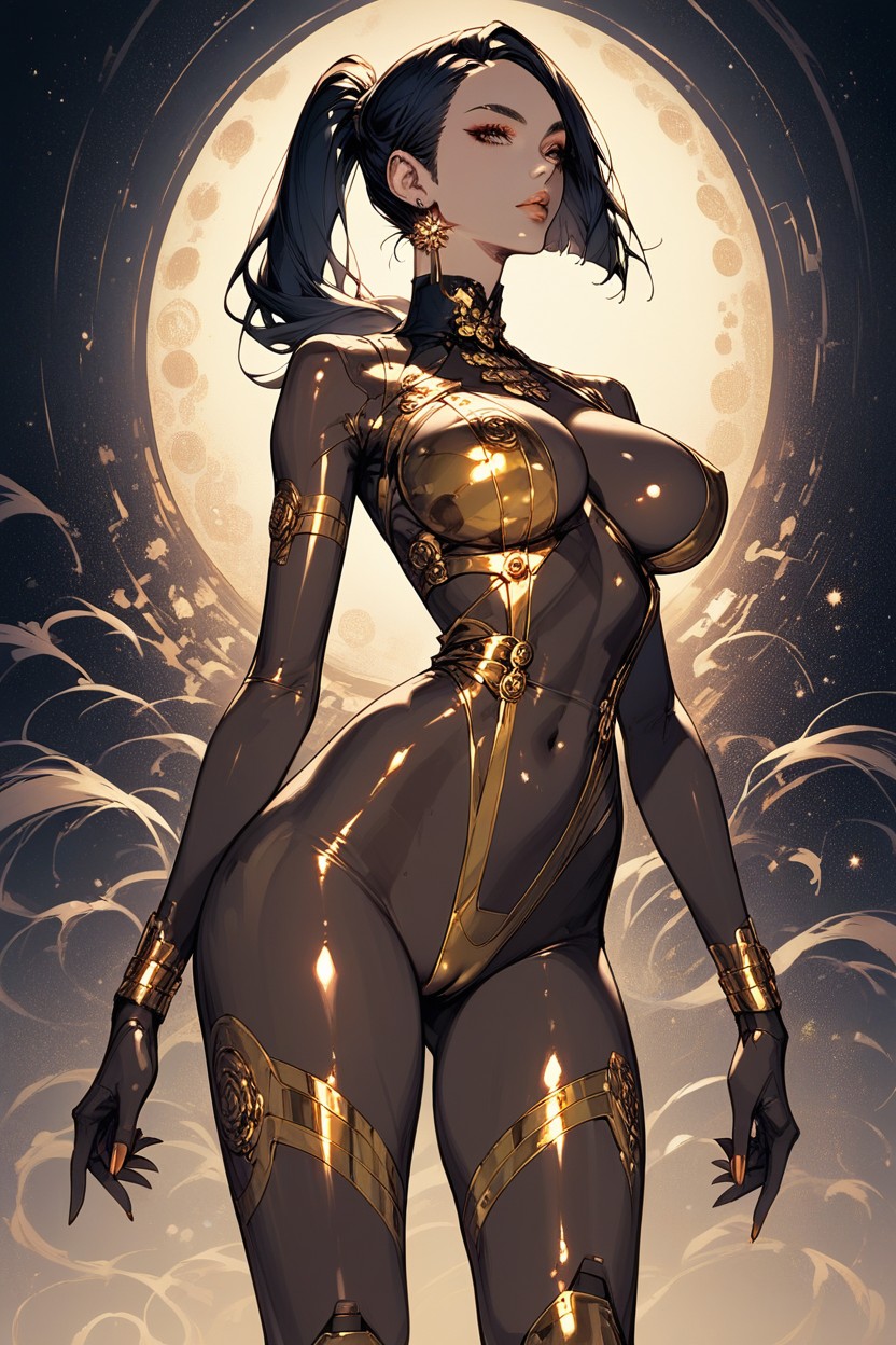 Gloss Lips, Sleek Space Station, Low Gravity Hentai AI Porn