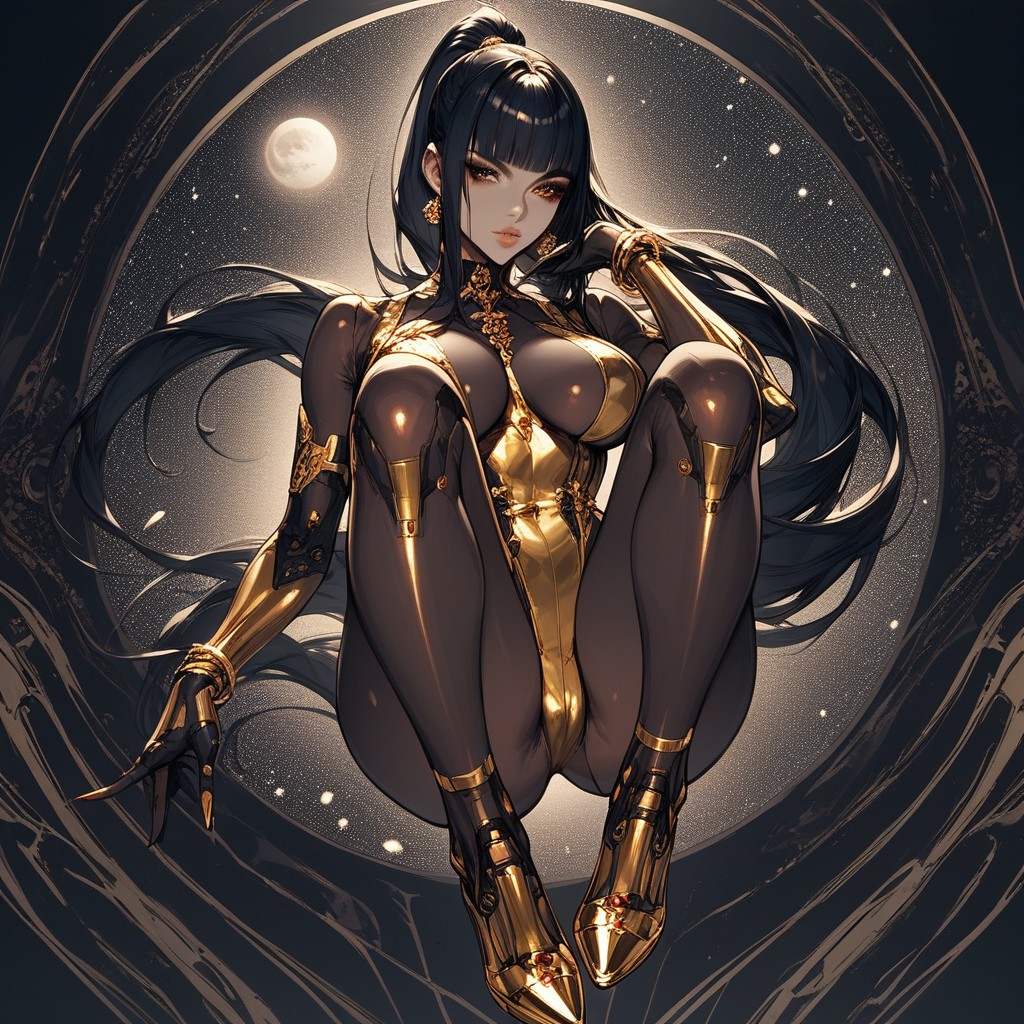 Floating, View Of The Edge Of Space, Long Eyelashes Hentai AI Porn