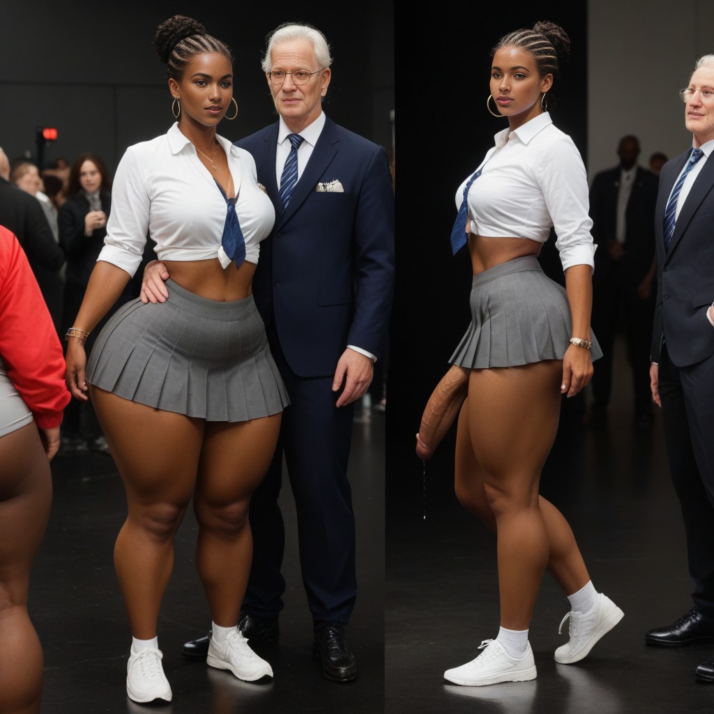 Full Body, Light African Skin, Horny Face AI Porn