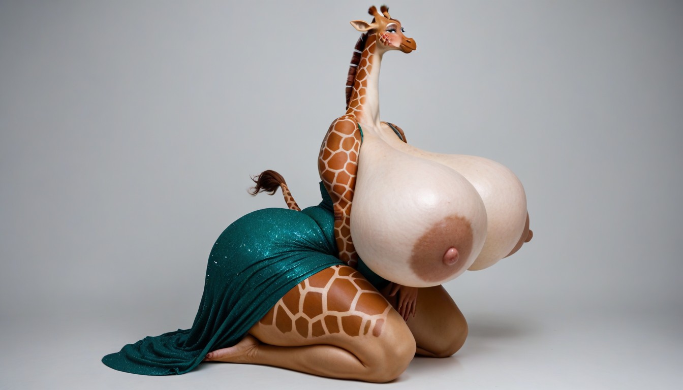 Vestido De Lentejuelas, Gigantic Hyper Giant Boobs, Cuerpo Completo Porno IA