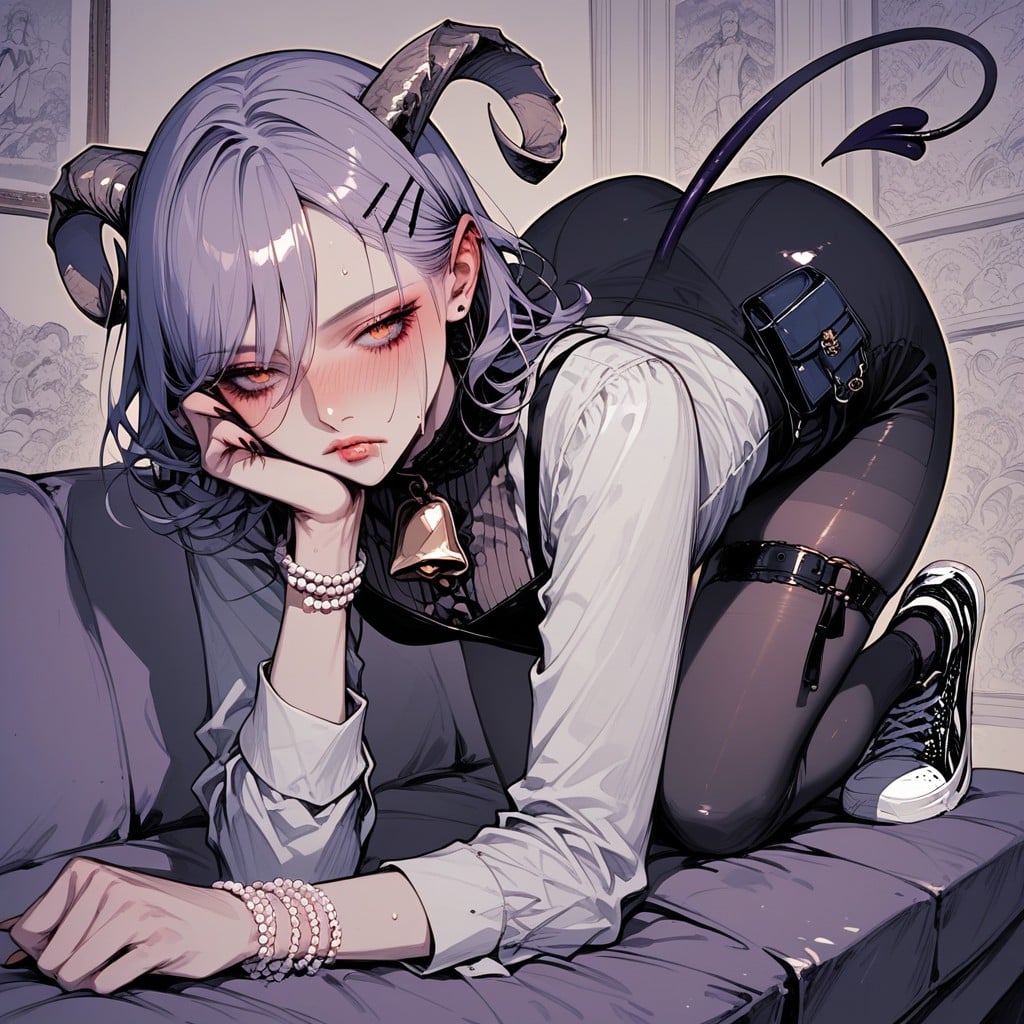 Pencil Waist, Cowbell, Multi Colored Outfits Hentai AI Porn
