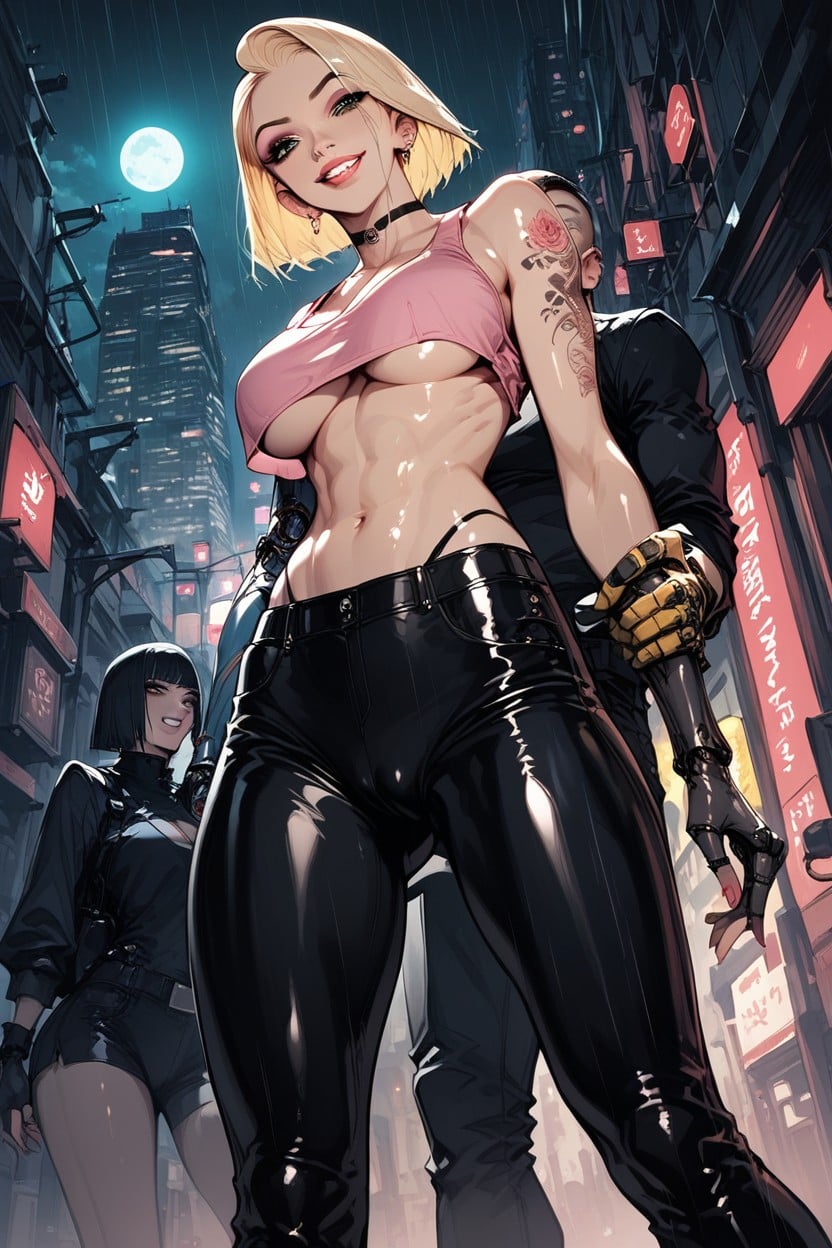 Camel Toe, Exposed Navel, High Boots On Heels Hentai AI Porn