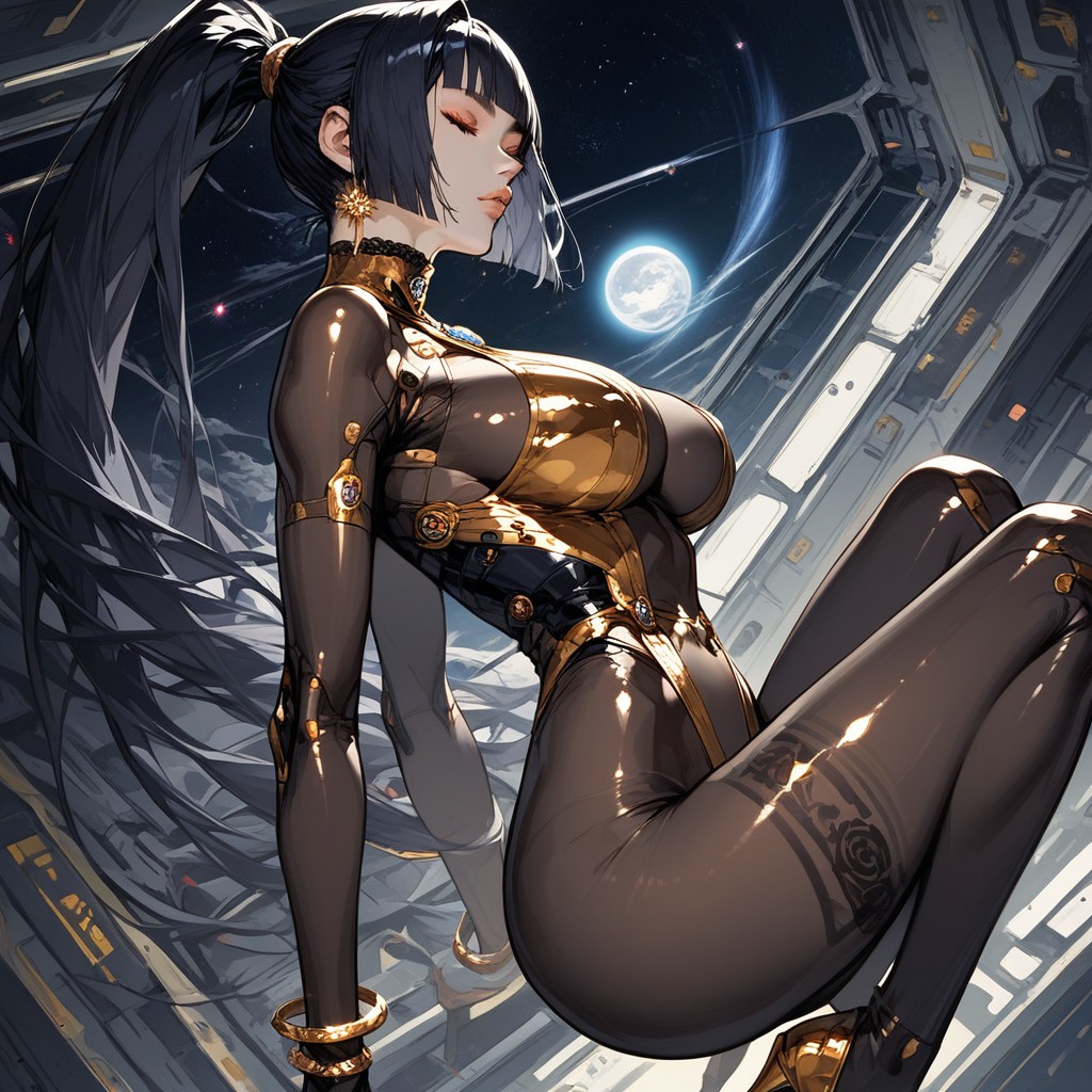 Gloss Lips, Zero Gravity, Rounded Ass Hentai AI Porn