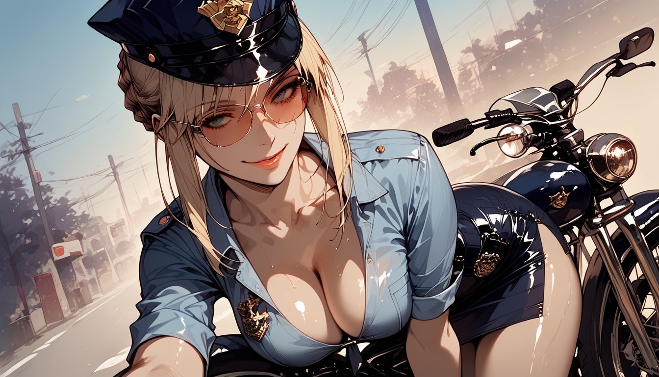 Wet Skin, Police Hat, Smile Hentai AI Porn