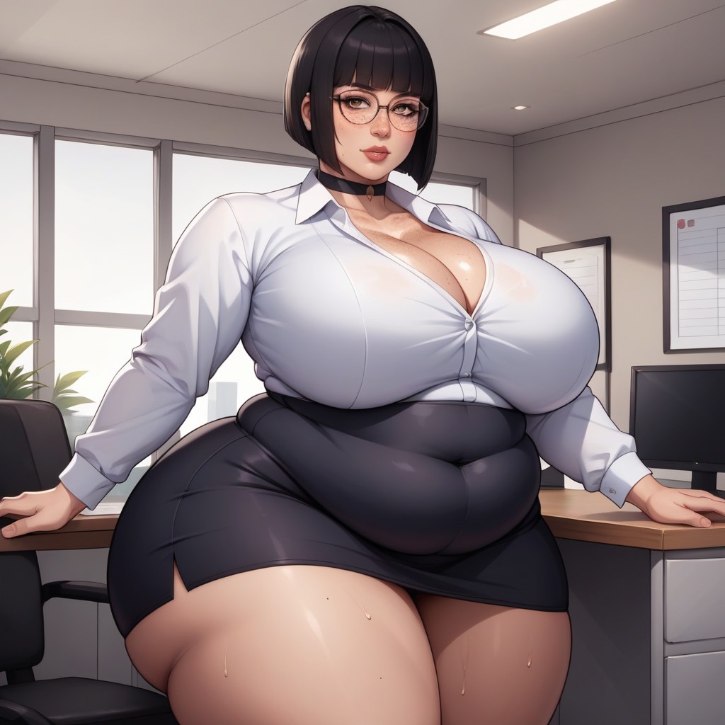 Bangs, Choker, Massive Breast Hentai AI Porn