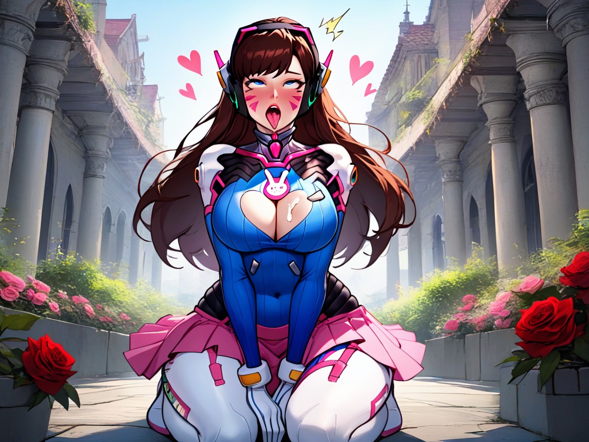 Blushing, Motion Lines, Hourglass Body AI Porn