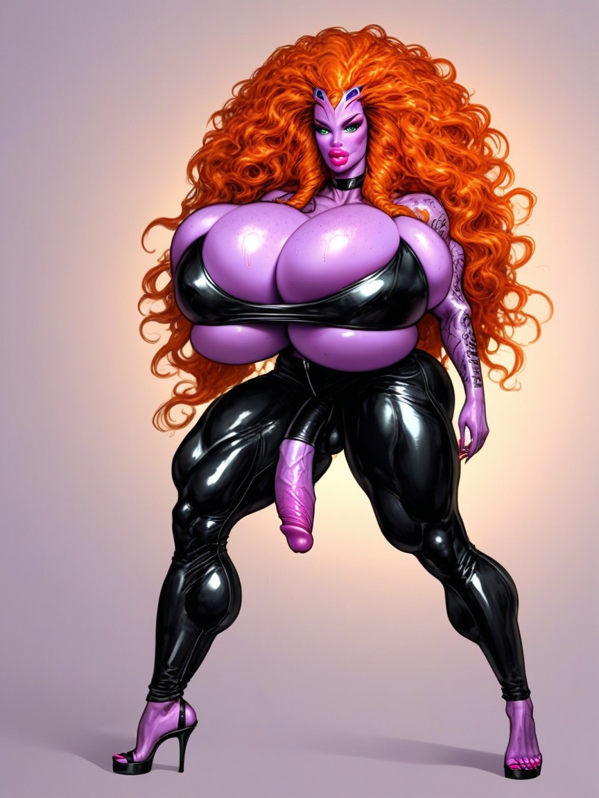 Impossibly Huge Breasts, Modeling, Gorgeous Alien Shemale AI Porn