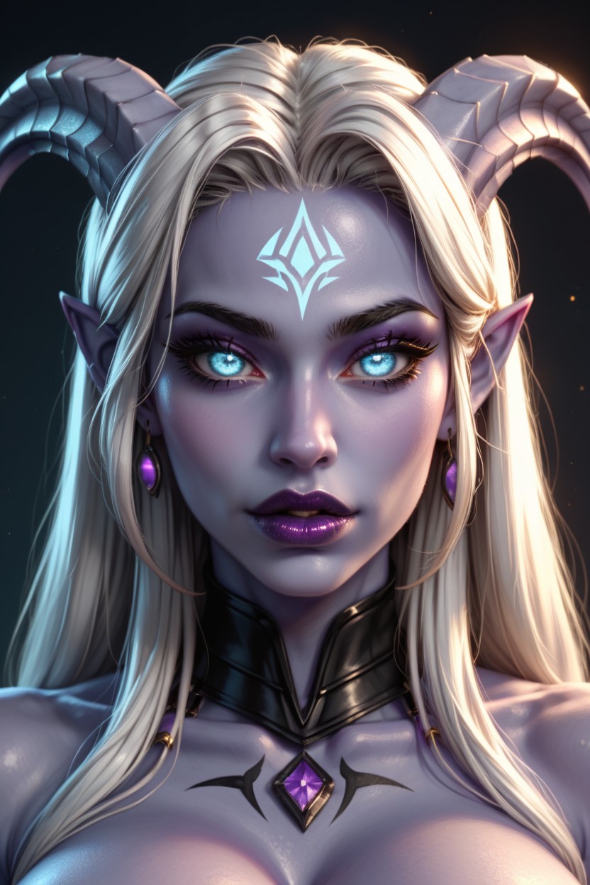 Purple Skin, Blue Skin, Gorgeous Face AI Porn