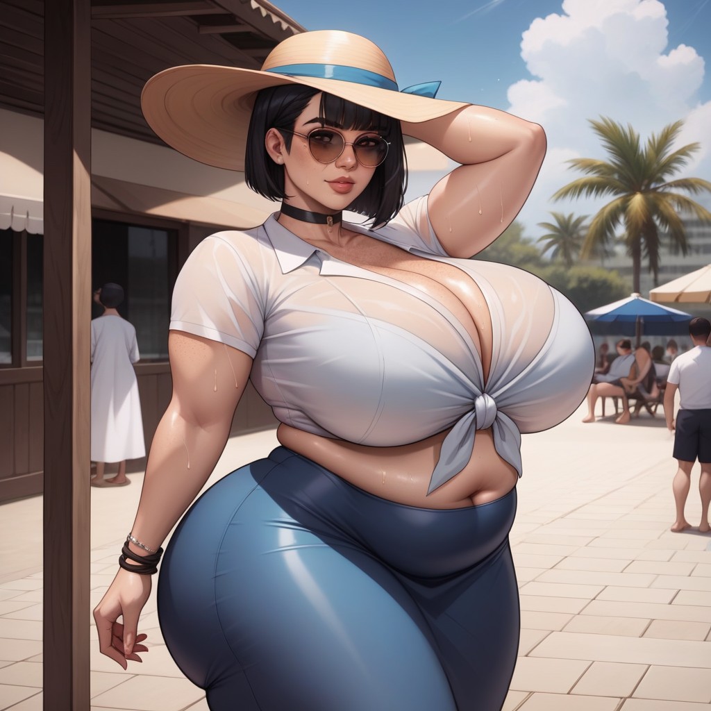 Sunglasses, Soft Belly, Sweaty Hentai AI Porn