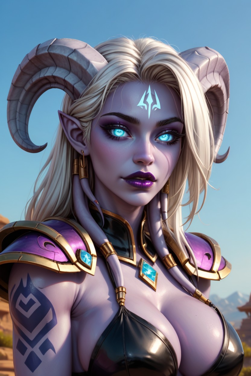 Big Full Lips, Gorgeous Face, Draenai Tail AI Porn