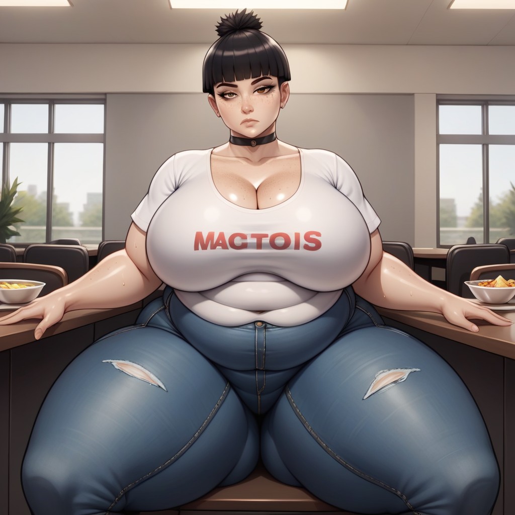 Soft Belly, Graphic Tee, Very Short Hair Hentai AI Porn