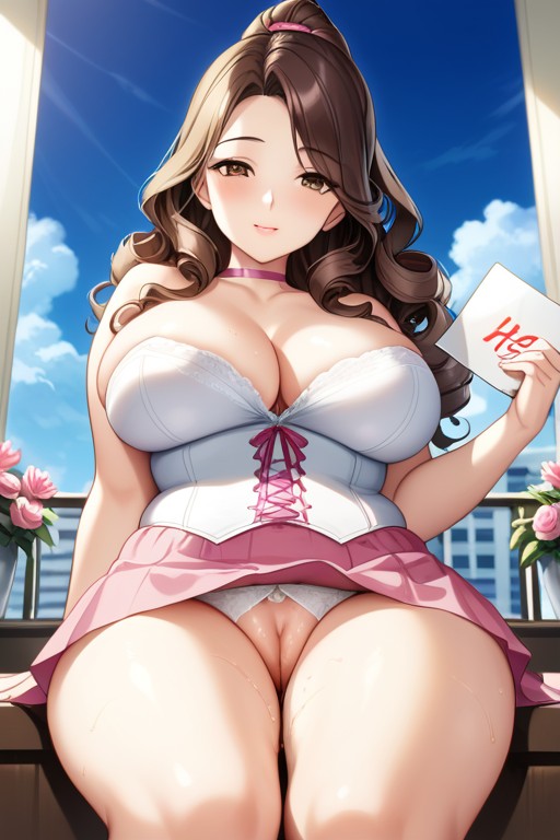 Mouth Detail, Very Low Rise Skirt, Blushing Hentai AI Porn