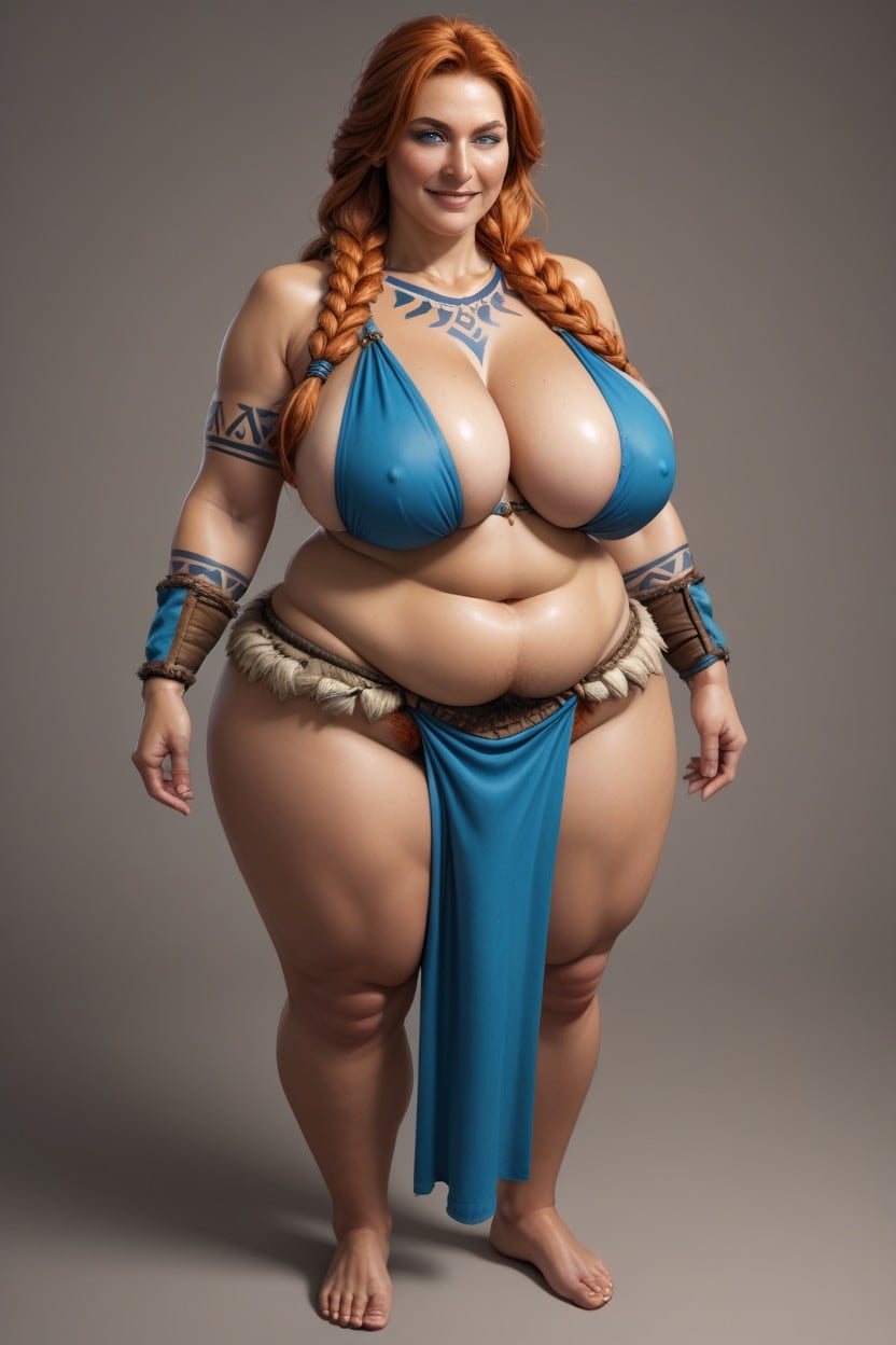 Fair Skin, Navel Exposed, Flaccid Legs AI Porn