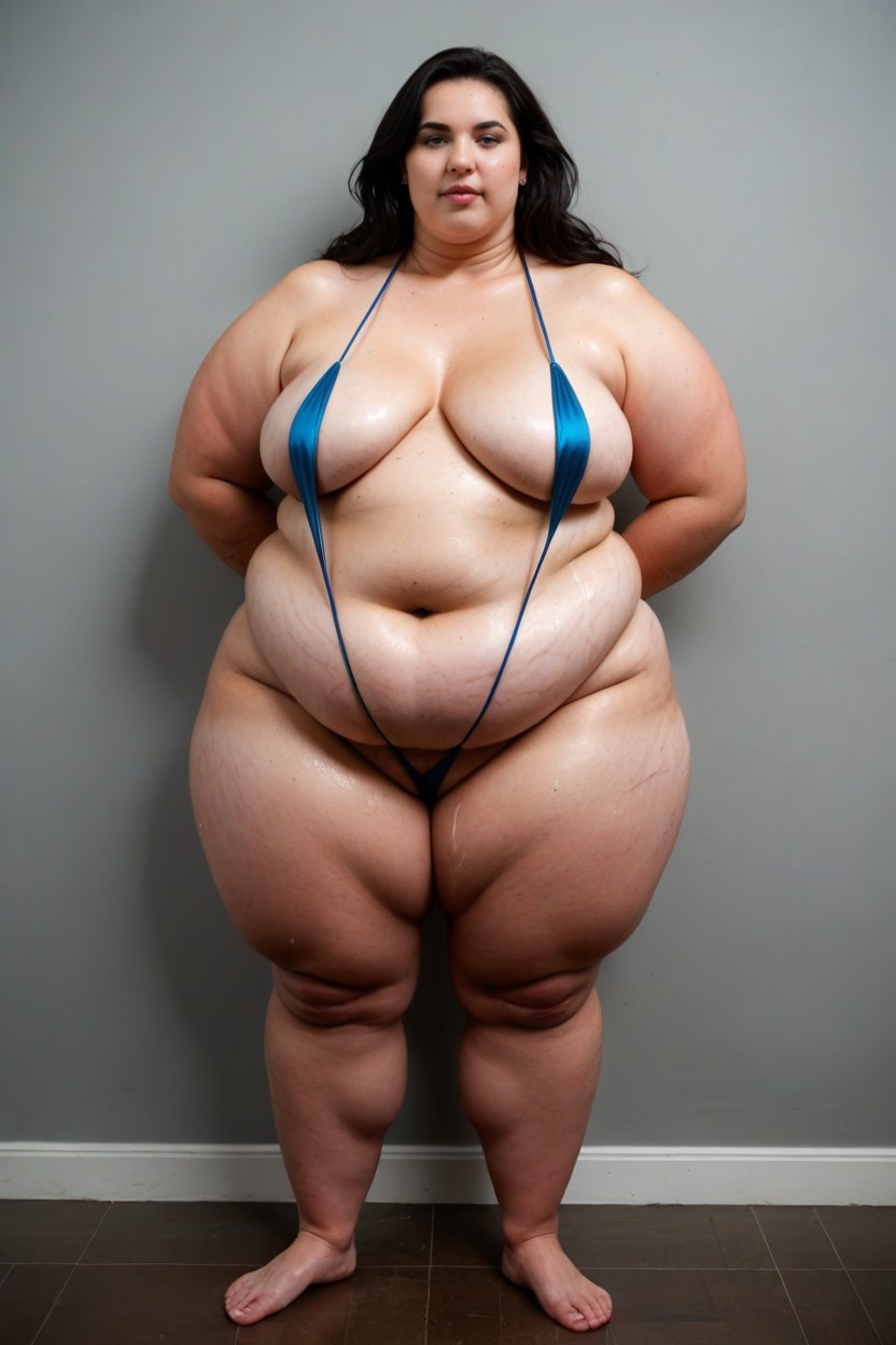 Slingshot Bikini, Triple Chin, Stained In Sauce BBW AI Porn